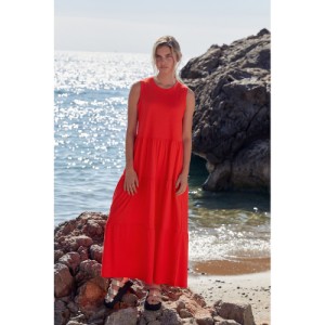 NEXT Sleeveless Crew Neck Tiered Summer Maxi Dress Regular