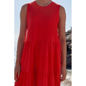 NEXT Sleeveless Crew Neck Tiered Summer Maxi Dress Petite