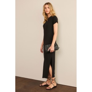 NEXT Ribbed T-Shirt Style Maxi Column Dress With Slit Detail Regular