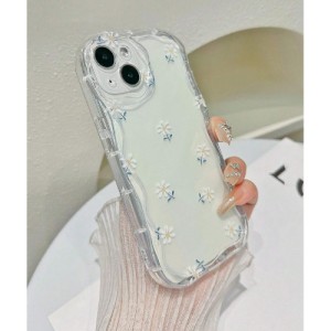 New Creamy Wave Pattern Printed Protective Case Cover With Chain Accessory Compatible With iPhone & Huawei Compatible With iPhone 15/15Pro/15Plus/15Promax