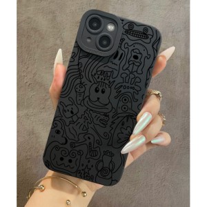 1pc Cartoon Graffiti Printed Eye-style Soft Silicone Phone Case, Full Protective Cover Compatible With Iphone 6/6s/6 Plus/7/8/se/7 Plus/8 Plus/x/xs Xr/xs Max/11/12/13/14/12 Mini/13 Mini/11pro/12pro/13pro/14pro/11pro Max/12pro Max/13pro Max/14pro Max/14plu