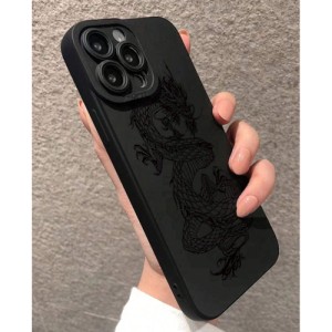 New Arrival Protective Phone Case With Straight Edge-cut Camera Hole, Anti-drop And Thickened, Printed With Chinese Dragon Pattern, Compatible With Iphone, Huawei, Samsung, Xiaomi