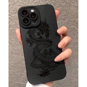 New Arrival Protective Phone Case With Straight Edge-cut Camera Hole, Anti-drop And Thickened, Printed With Chinese Dragon Pattern, Compatible With Iphone, Huawei, Samsung, Xiaomi