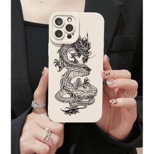 New Arrival Protective Phone Case With Straight Edge-cut Camera Hole, Anti-drop And Thickened, Printed With Chinese Dragon Pattern, Compatible With Iphone, Huawei, Samsung, Xiaomi