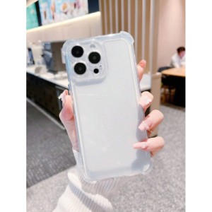 Electroplated Four Corner Anti-fall Love Heart Sticker Rhinestone Sparkle Space Case, Phone Cover For Women