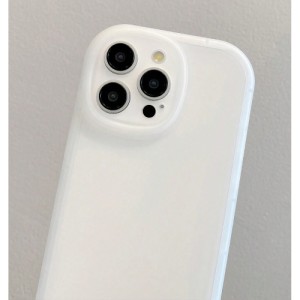 1pc Simple Solid Color Skin-Friendly Protective Design Camera Covered Ivory White Phone Case For Iphone 11, Iphone 13, Iphone 14, Iphone 15 And Other Iphone Models