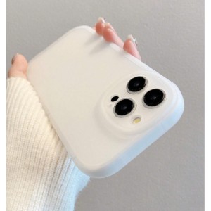 1pc Simple Solid Color Skin-Friendly Protective Design Camera Covered Ivory White Phone Case For Iphone 11, Iphone 13, Iphone 14, Iphone 15 And Other Iphone Models