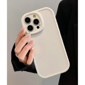 1pc Simple Solid Color Skin-Friendly Protective Design Camera Covered Ivory White Phone Case For Iphone 11, Iphone 13, Iphone 14, Iphone 15 And Other Iphone Models