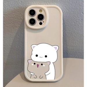 Cartoon Cat Camera Protector Full Coverage Matte Skin Feeling Phone Case In Color For Iphones