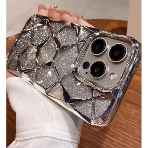 Electroplated Geometric Gradient Bling Phone Case For IPhones Anti-Drop Soft Silicone Cover