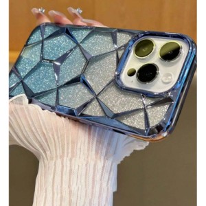 Electroplated Geometric Gradient Bling Phone Case For IPhones Anti-Drop Soft Silicone Cover