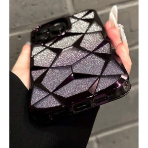 Electroplated Geometric Gradient Bling Phone Case For IPhones Anti-Drop Soft Silicone Cover