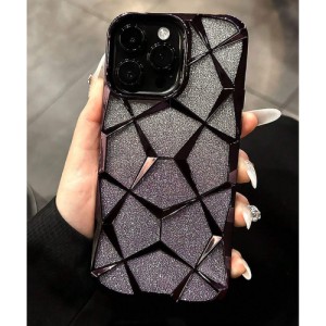 Electroplated Geometric Gradient Bling Phone Case For IPhones Anti-Drop Soft Silicone Cover