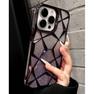 Electroplated Geometric Gradient Bling Phone Case For IPhones Anti-Drop Soft Silicone Cover