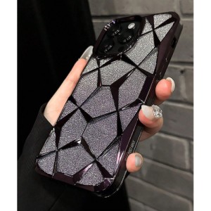 Electroplated Geometric Gradient Bling Phone Case For IPhones Anti-Drop Soft Silicone Cover