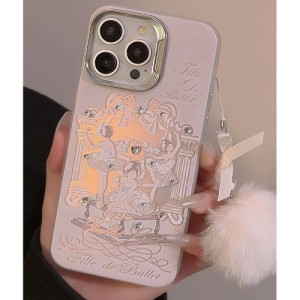 Gucadi Colorful & White Ballet Dancing Girl Design Hard Case With Electroplated Lens Frame, Trendy Laser Anti-Drop Cover For Apple/Huawei Phones