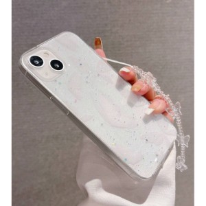 Beige Straight Edge Shockproof Protective Phone Case With Printed Five-petal Flowers And A Rope For Iphones, Samsung