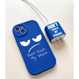 2pcs Slogan Graphic Phone Case & Charger Head Cover Set