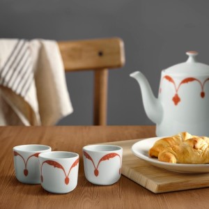 فنجان با نعلبکی 0.07 لیتری ایکیا FARGKLAR سرامیکی 4 عددی