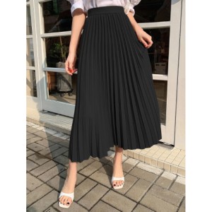 SHEIN DAZY Solid Color Pleated Skirt