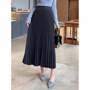 SHEIN DAZY Solid Color Pleated Skirt