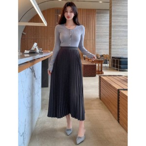 SHEIN DAZY Solid Color Pleated Skirt