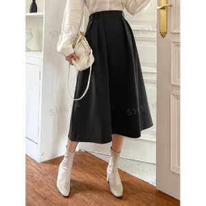 SHEIN DAZY High Waist Plicated Detail Skirt