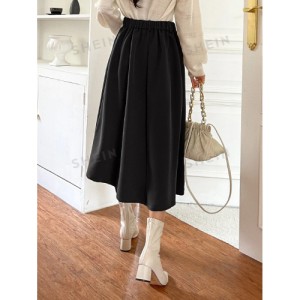 SHEIN DAZY Solid Color Pleated Skirt