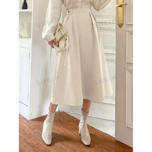 SHEIN DAZY High Waist Plicated Detail Skirt