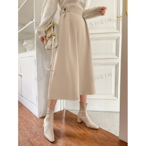 SHEIN DAZY High Waist Plicated Detail Skirt