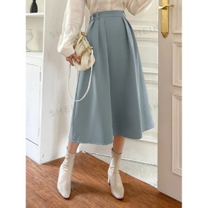 SHEIN DAZY High Waist Plicated Detail Skirt