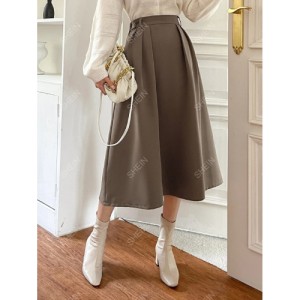 SHEIN DAZY High Waist Plicated Detail Skirt