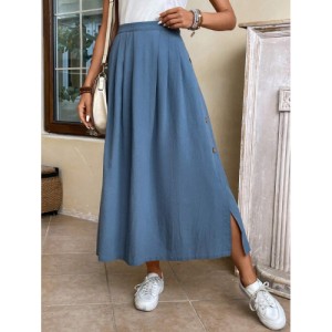 SHEIN DAZY Solid Color Pleated Skirt