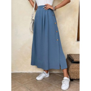 SHEIN DAZY Solid Color Pleated Skirt