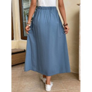 SHEIN DAZY Solid Color Pleated Skirt