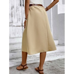 Women's Belted Skirt With Two Pockets