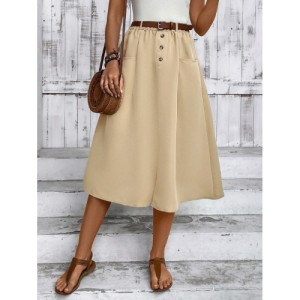 Women's Belted Skirt With Two Pockets