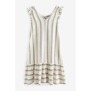 NEXT Linen V-Neck Blend Summer Sleeveless Shift Dress