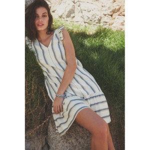 NEXT Linen V-Neck Blend Summer Sleeveless Shift Dress