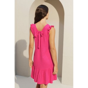 NEXT Petite Linen V-Neck Blend Summer Sleeveless Shift Dress