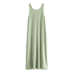 NEXT Sage Green 100% Cotton Jersey Sleeveless Summer Dress