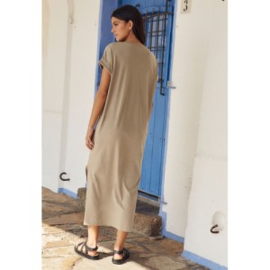 NEXT Petite Cap Sleeve Crew Neck Maxi T-Shirt Dress