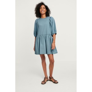 NEXT Linen Blend Tie Neck Mini Summer Dress