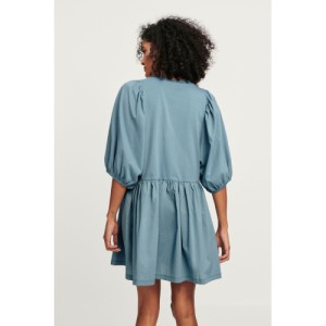 NEXT Linen Blend Tie Neck Mini Summer Dress