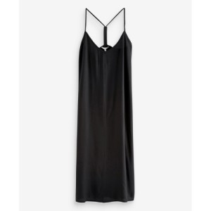 NEXT Black Racer Back V-Neck Midi Slip Summer Dress