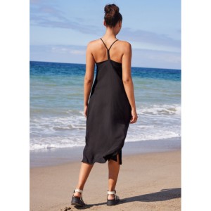 NEXT Black Racer Back V-Neck Midi Slip Summer Dress