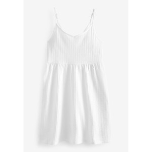 NEXT Cotton Seersucker Short V-Neck Cami Summer Dress