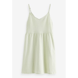 NEXT Cotton Seersucker Short V-Neck Cami Summer Dress