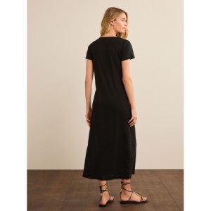 NEXT Ribbed T-Shirt Style Maxi Column Dress With Slit Detail