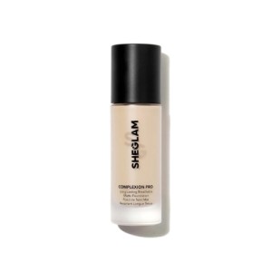 SHEGLAM Complexion Pro Long Lasting Breathable Matte Foundation-Porcelain Matte Sweat-proof Liquid Foundation Oil Control Full Coverage Pore-less Concealer Waterproof Flawless Non-Fading Weightless